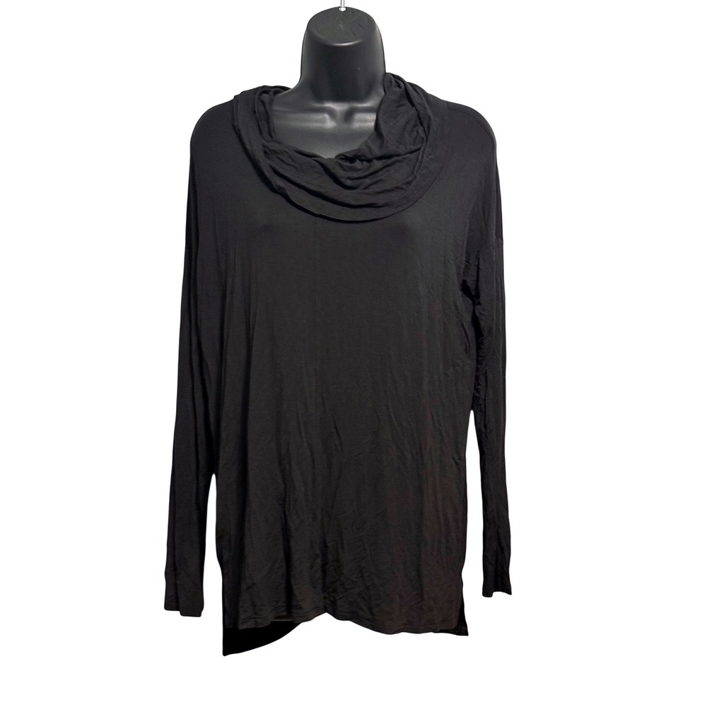 Cato Womens Black Cowl Neck Long Sleeve Tunic Top Size M
